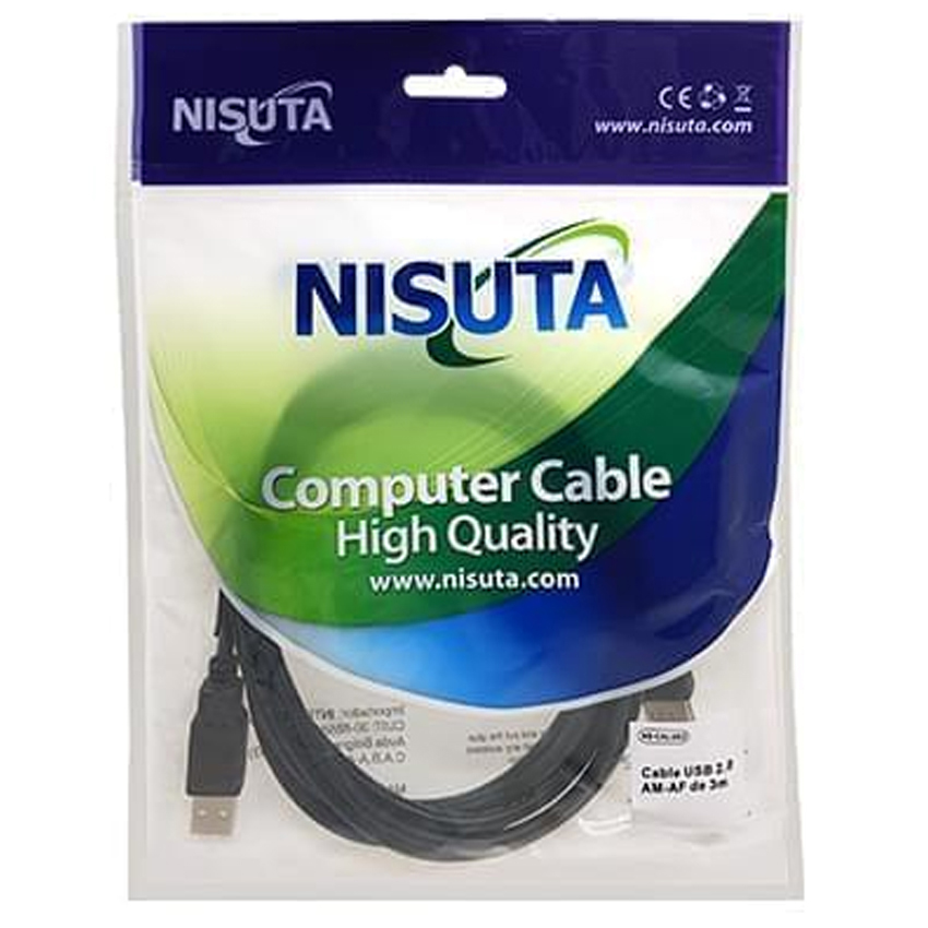 Cable Extension Usb 3Mts Nisuta Ns-Calus3 Negro